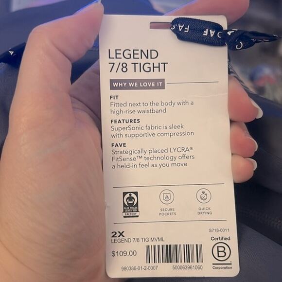 NWT Athleta X Allyson Felix Legend 7/8 tights leggings in Medieval Violet - Picture 14 of 14